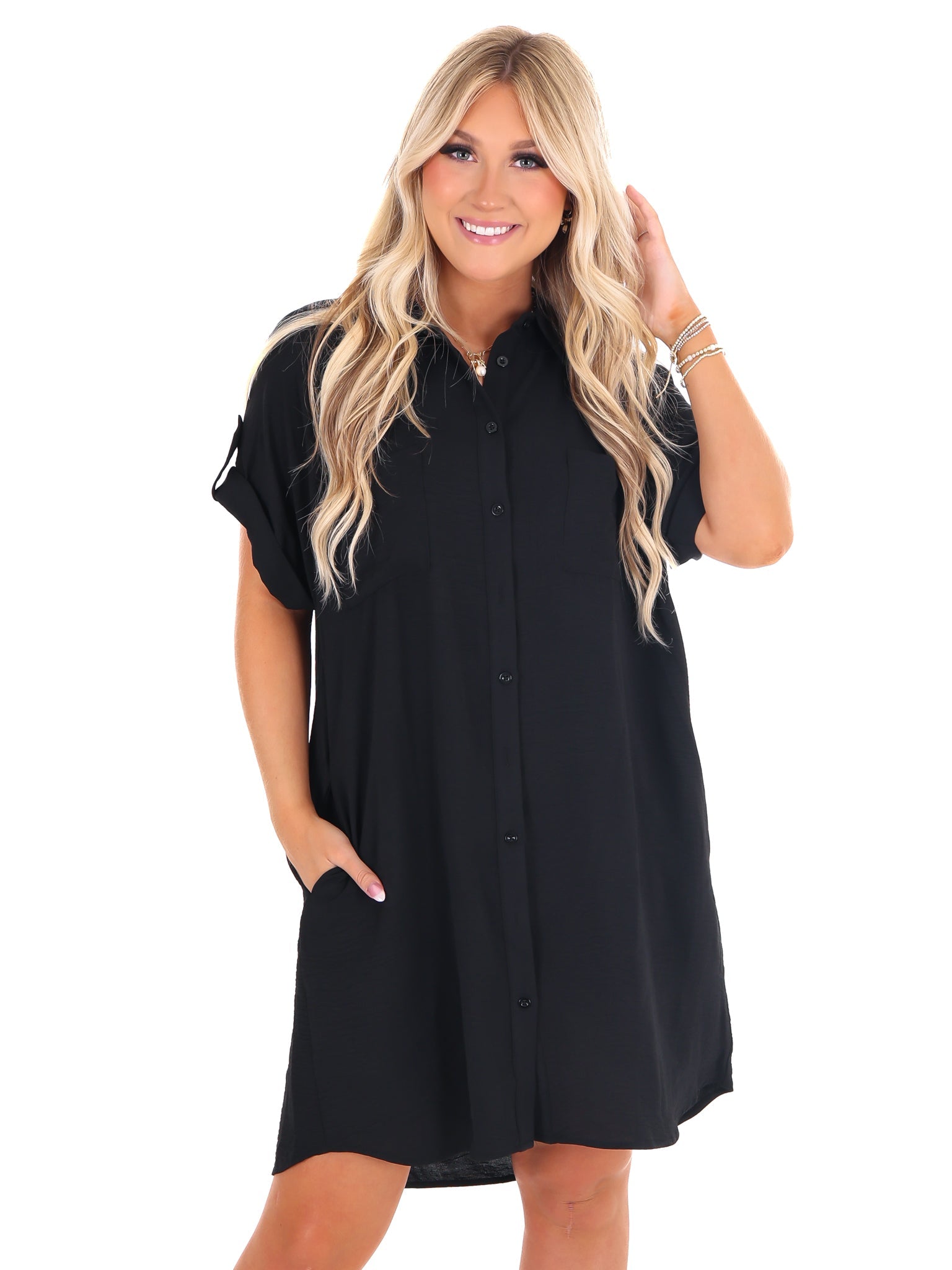 Easy Street Button Up Shirt Dress