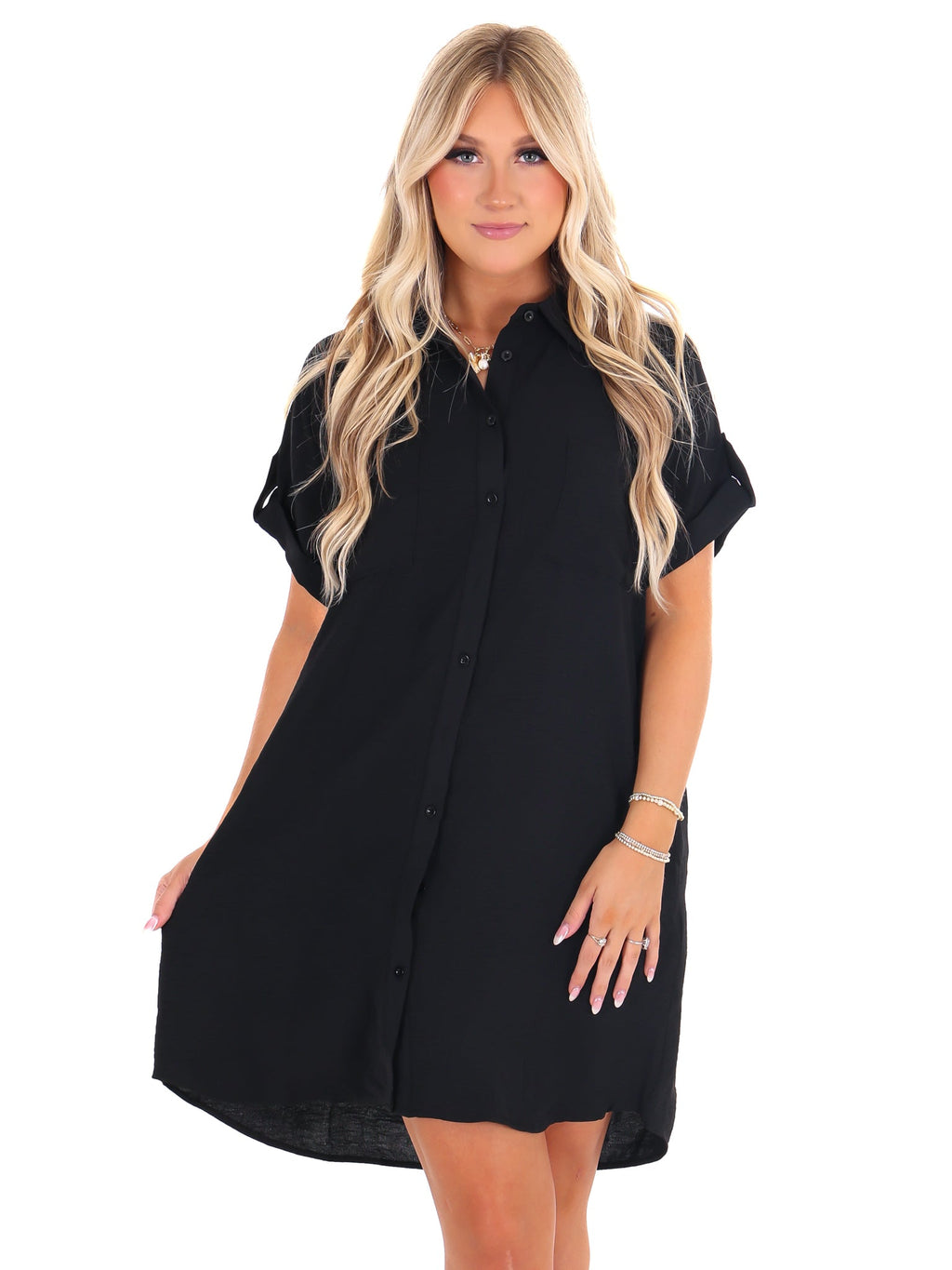 Easy Street Button Up Shirt Dress