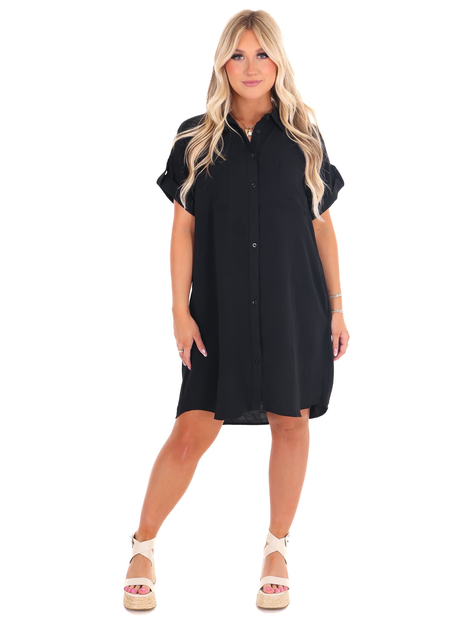 Easy Street Button Up Shirt Dress