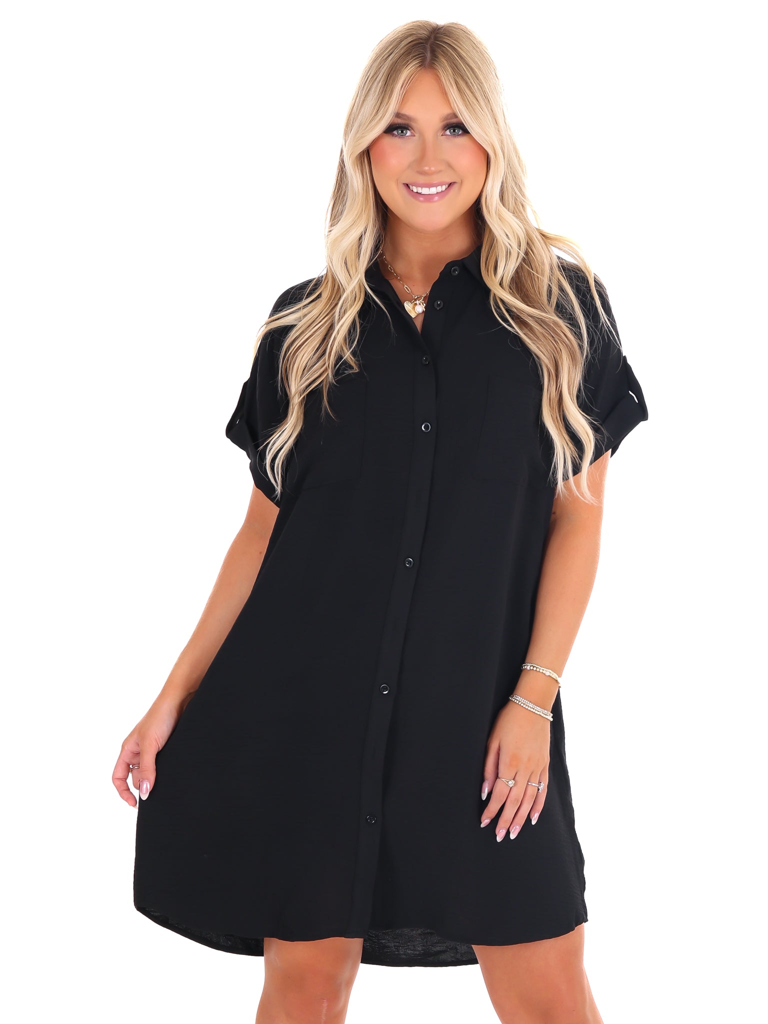 Easy Street Button Up Shirt Dress