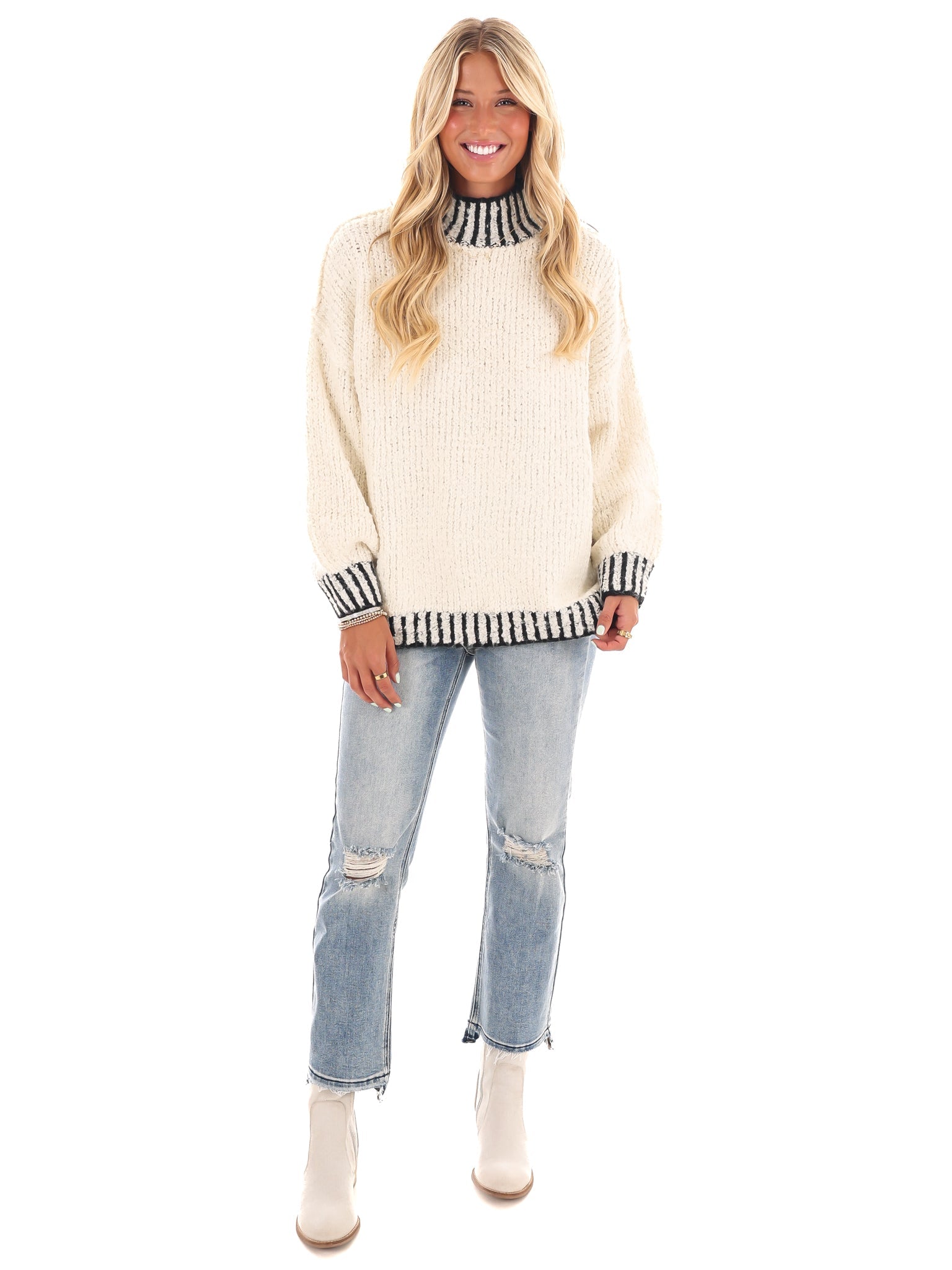 Endless Journey Contrast Sweater Top