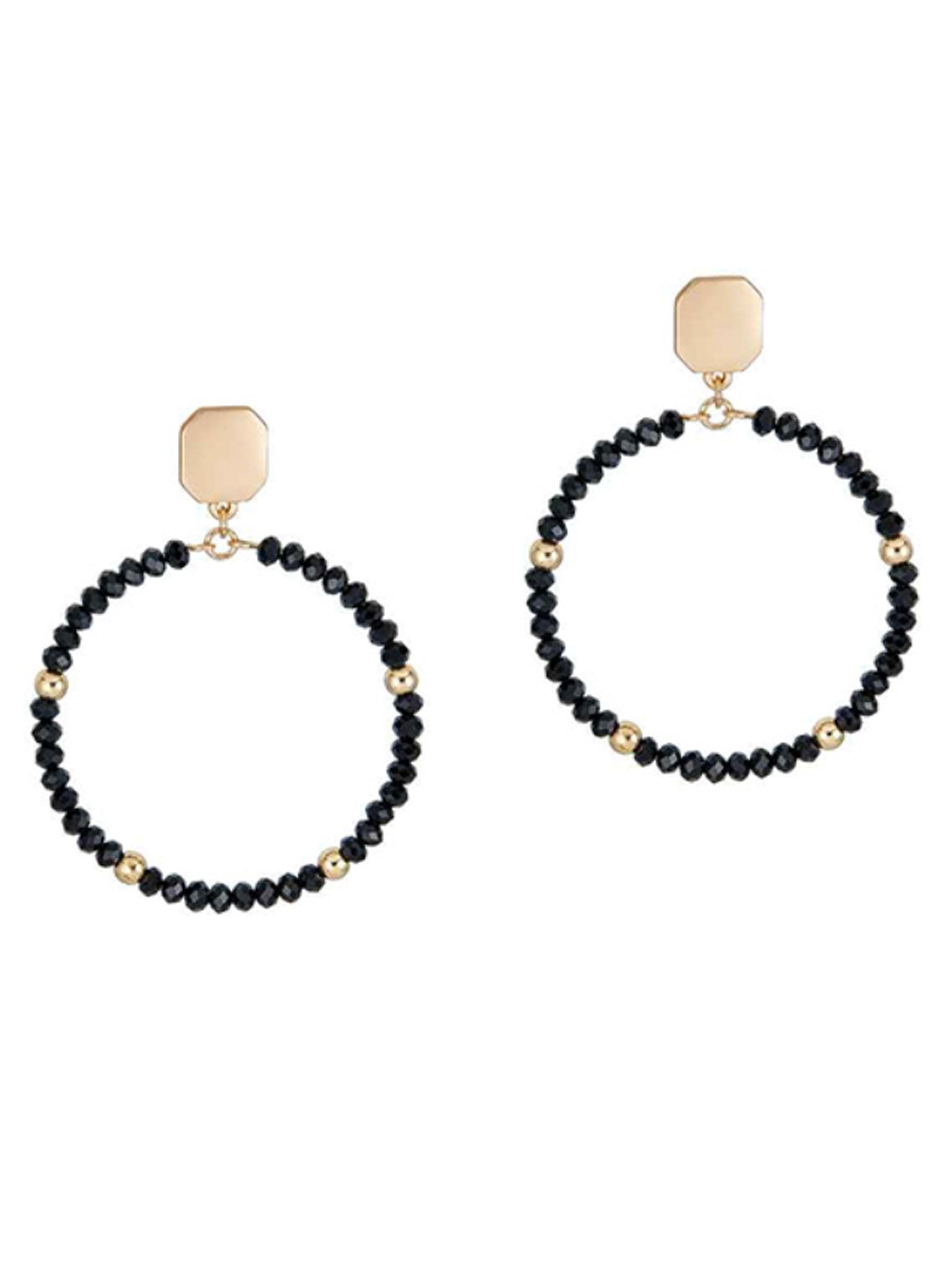 Glass & Square Metal Earrings