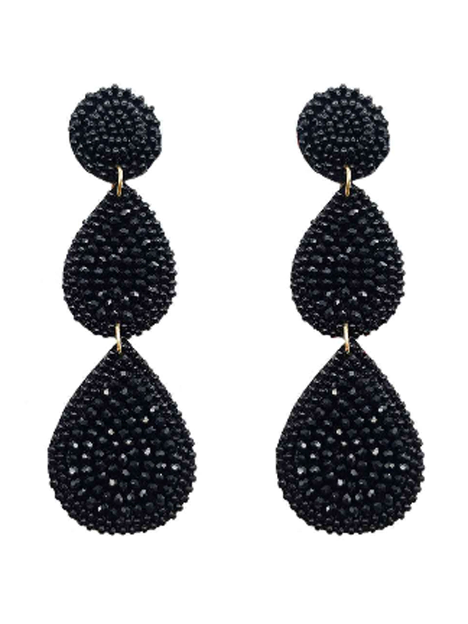 Glass Beaded 3 Drop Earrings