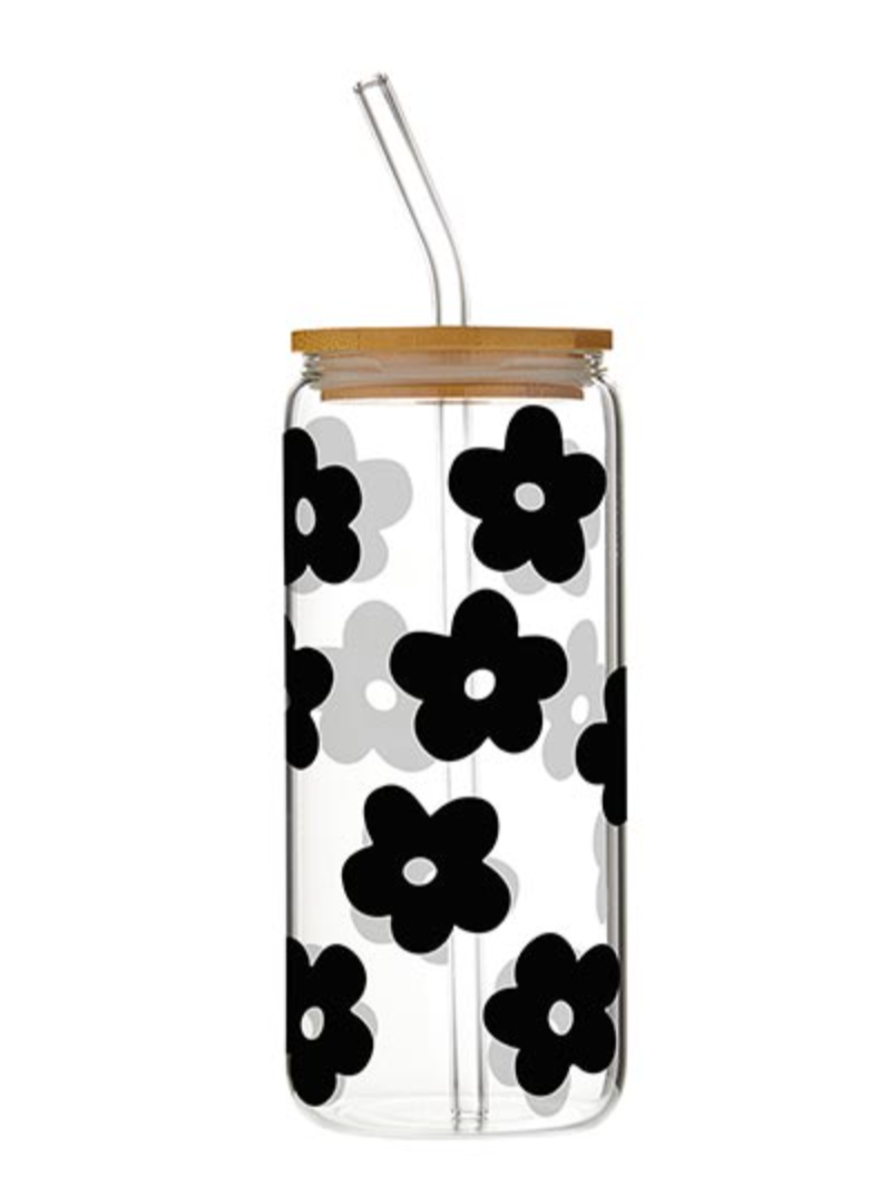 Black Flowers Cold Brew Tumbler