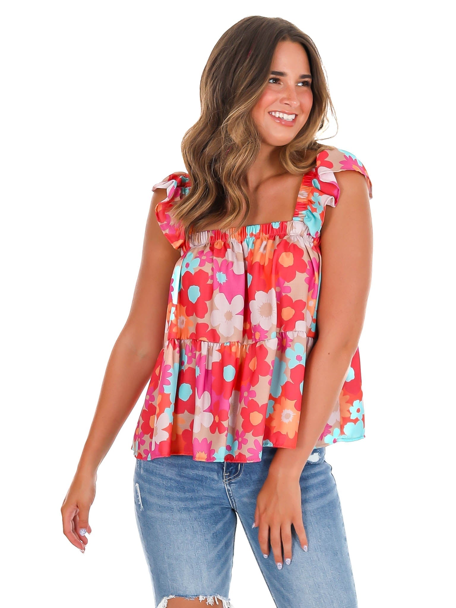 Draw Your Attention Floral Top