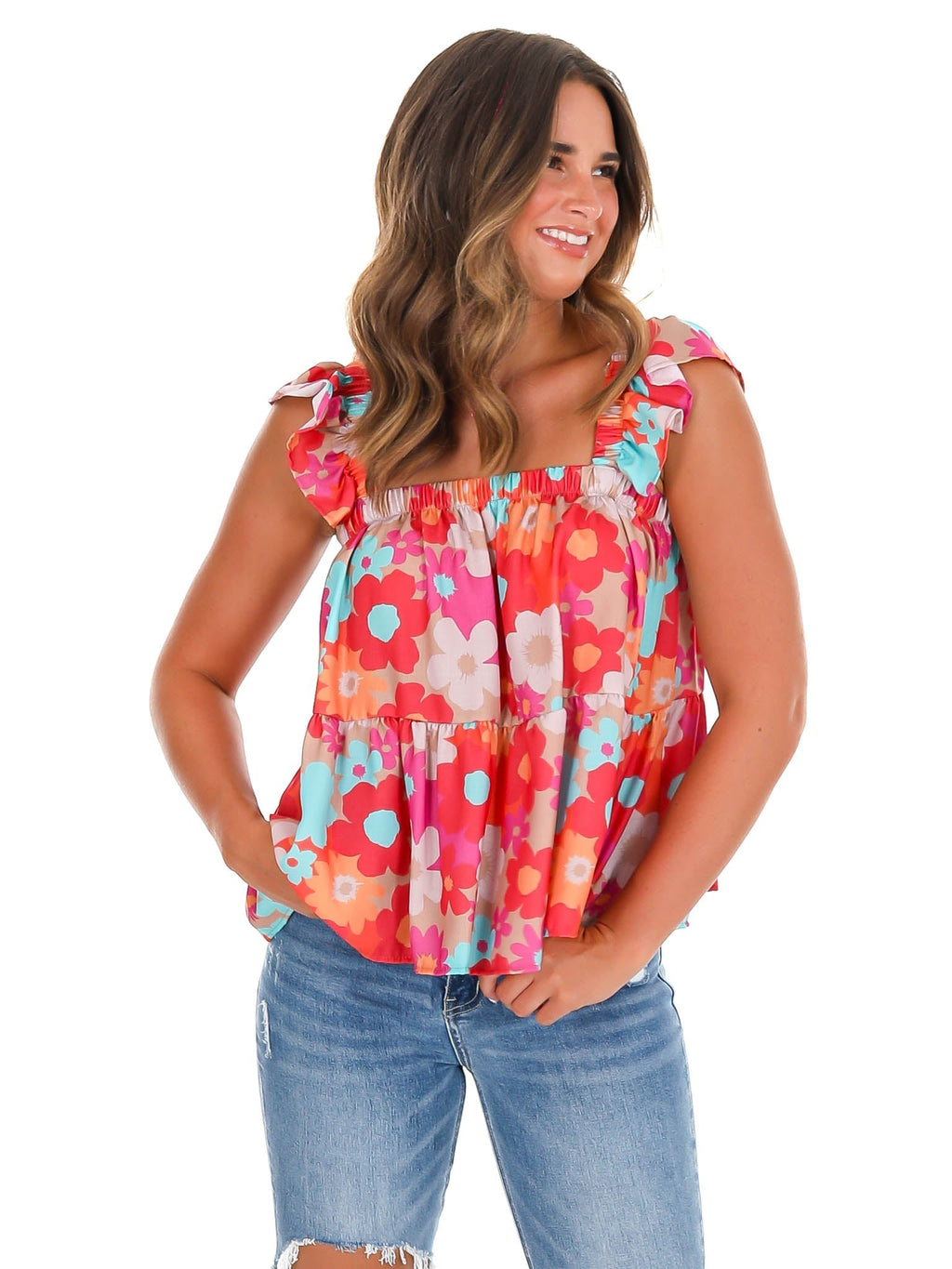 Draw Your Attention Floral Top