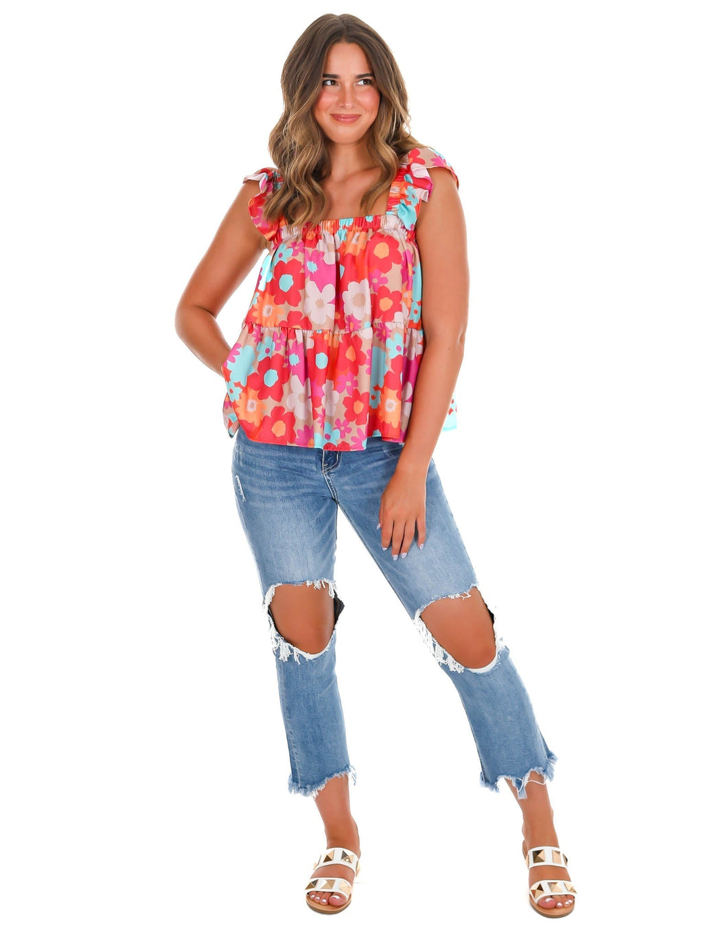 Draw Your Attention Floral Top