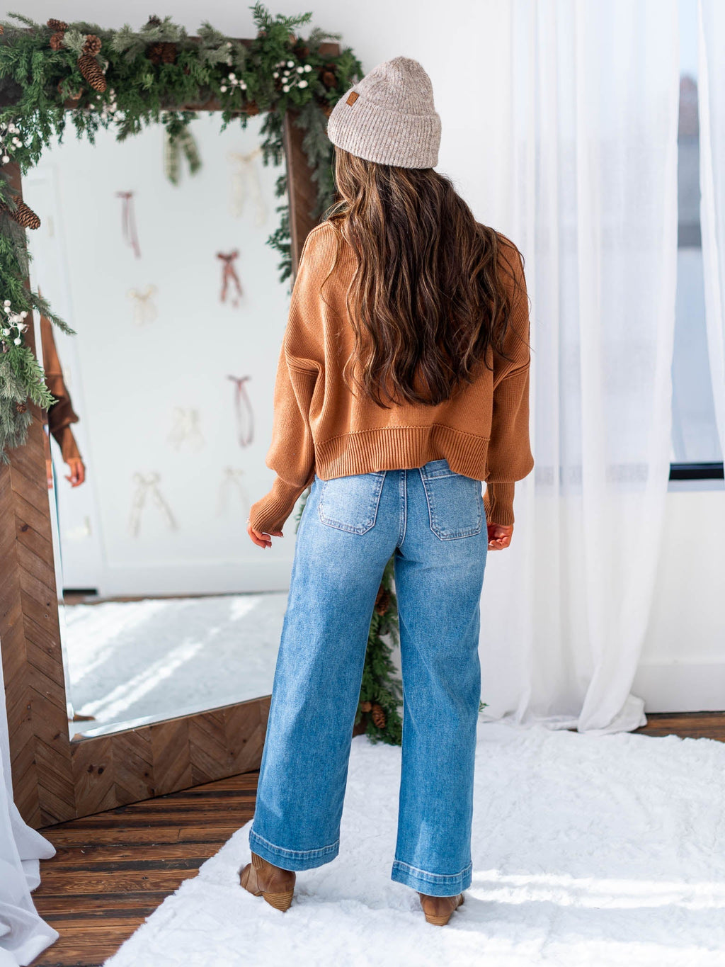 Easy Cropped Ribbed Sweater