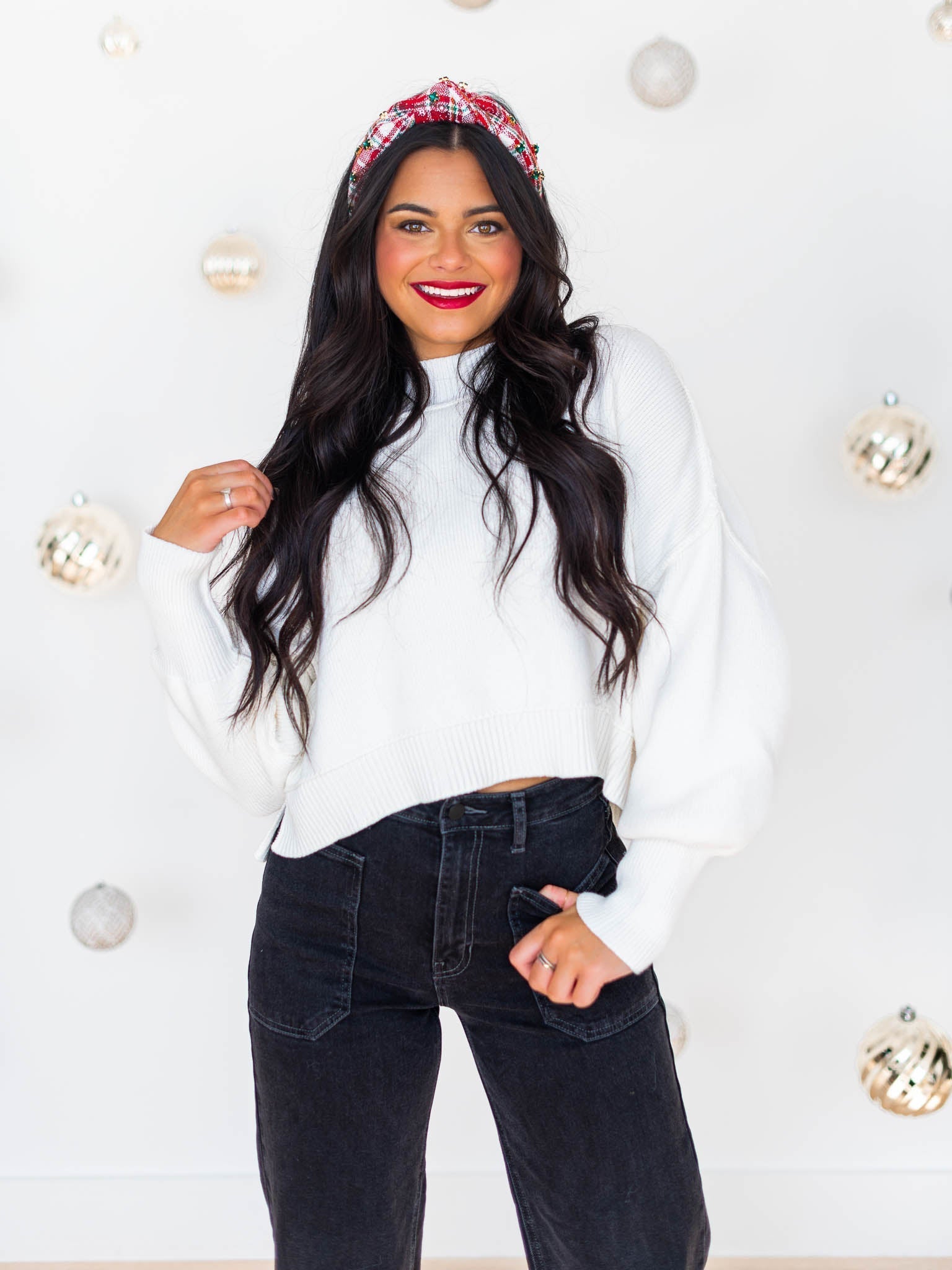 Easy Cropped Ribbed Sweater