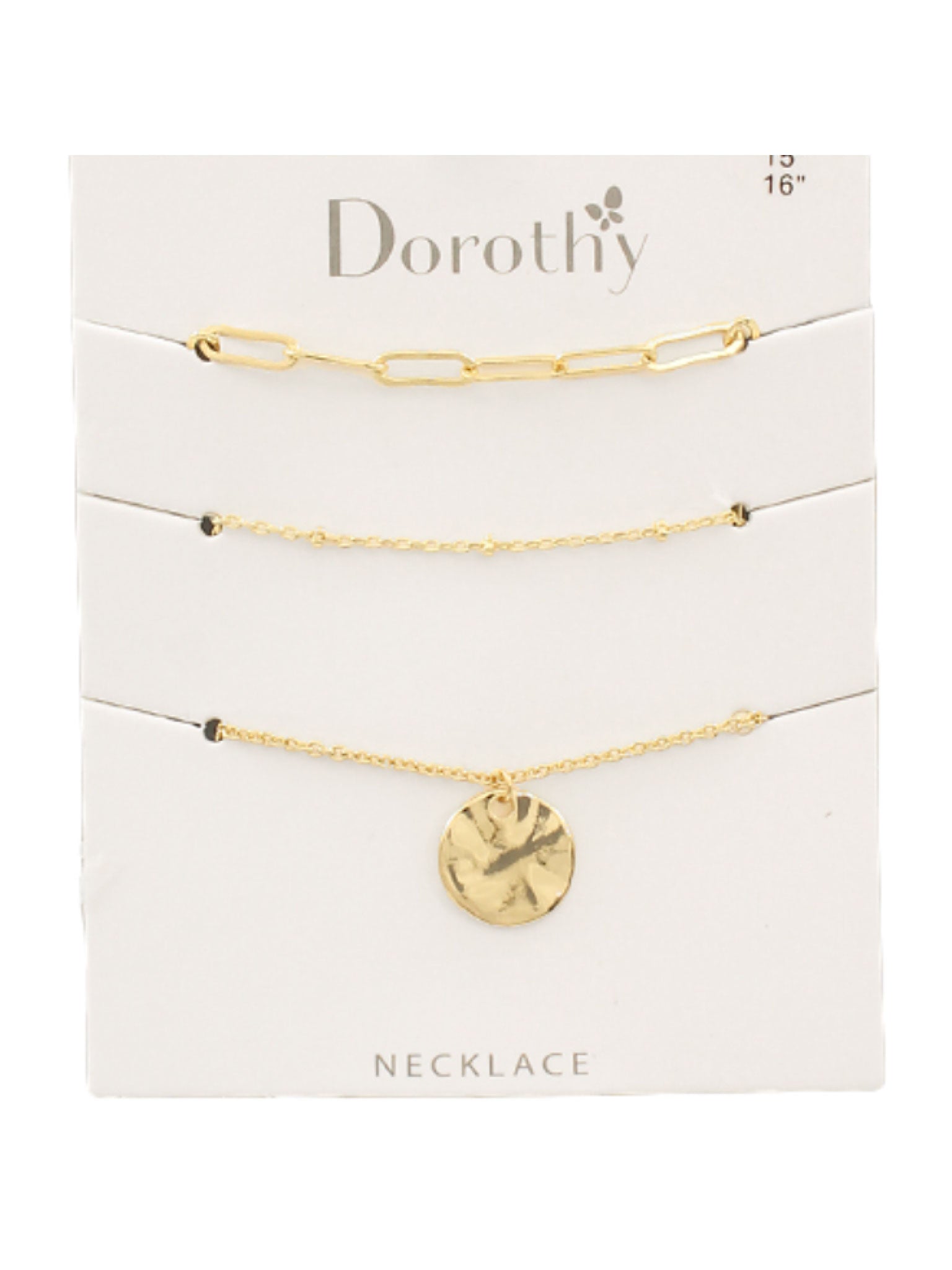 Chain Hammered Disc Necklace Set