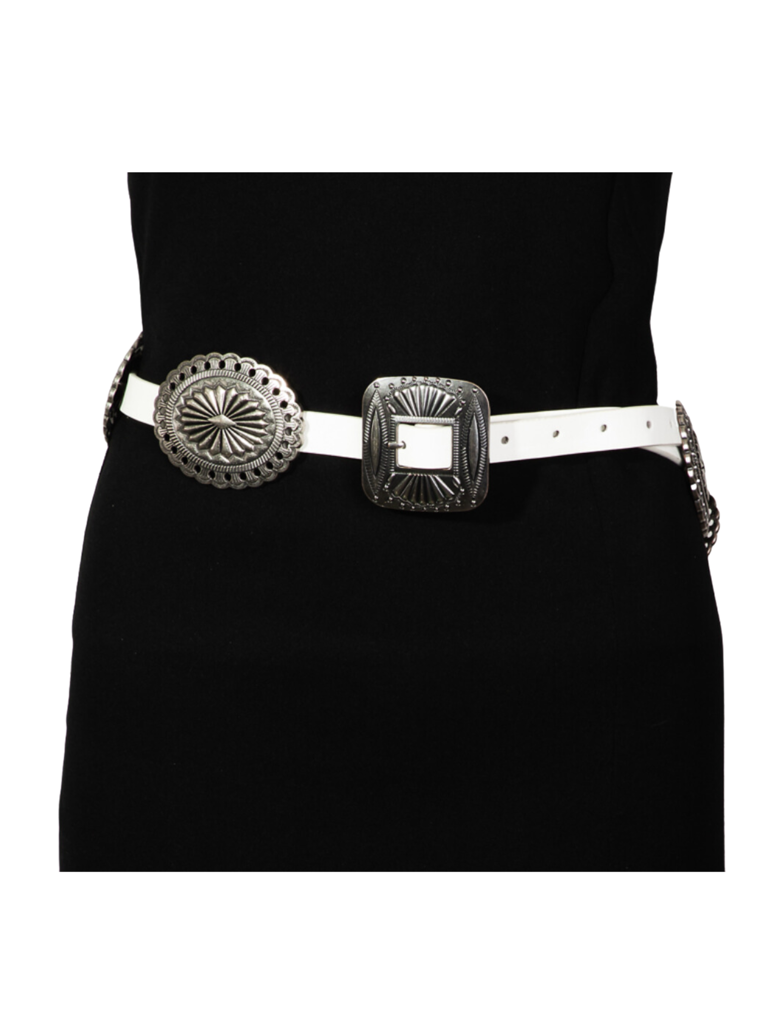 Concho Disc Faux Leather Belt