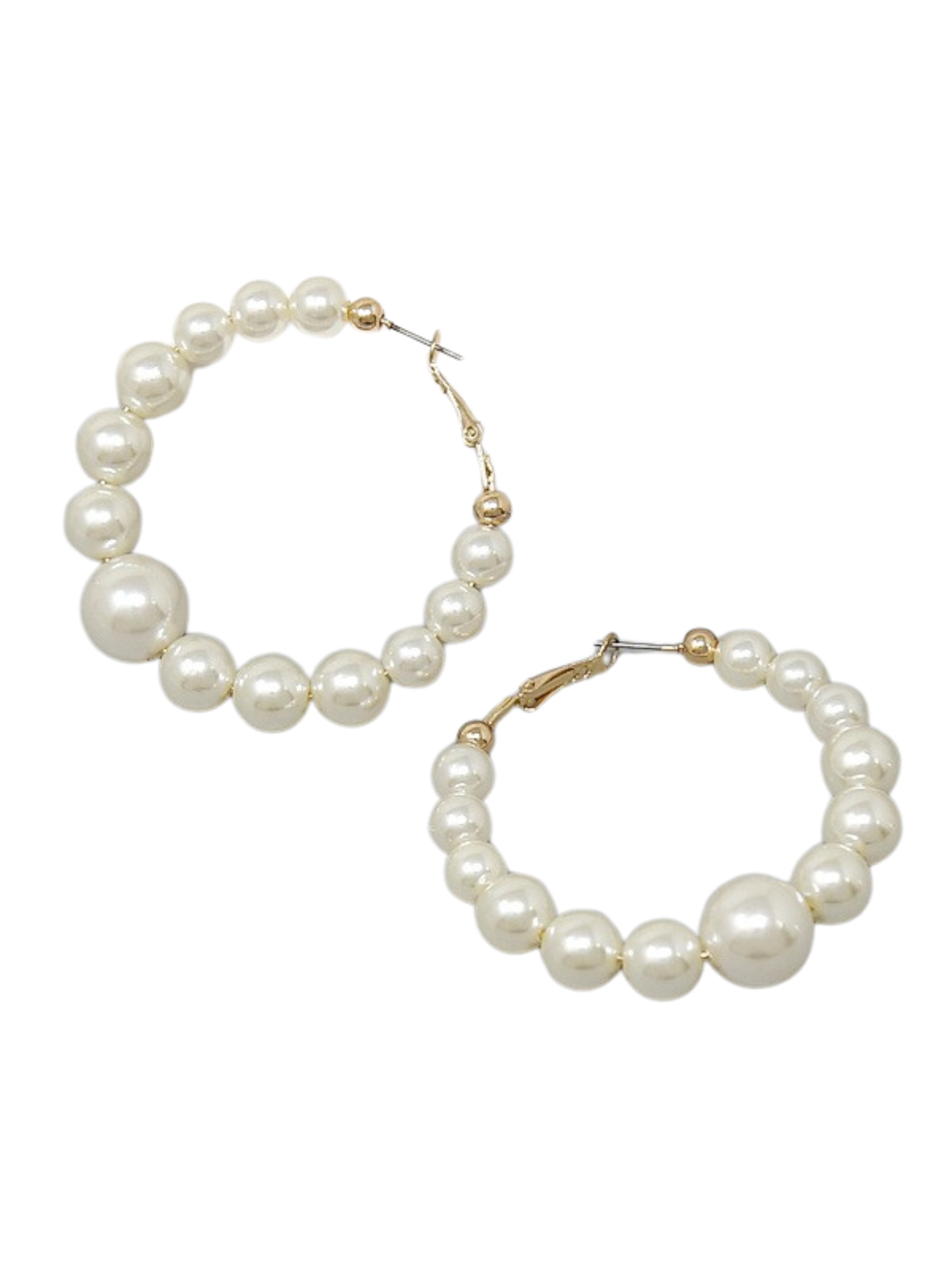 Gradual Pearl Beaded Hoop Earrings