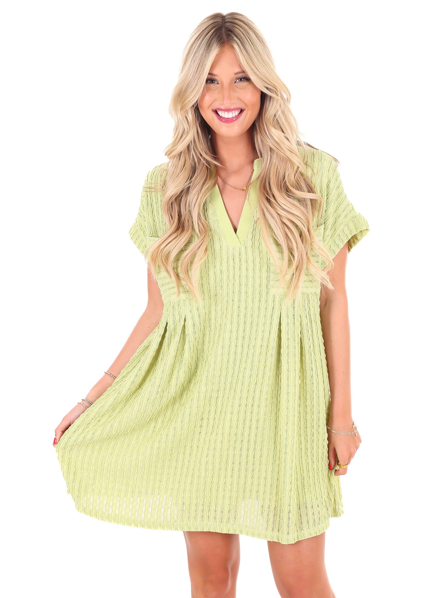 Ask Nicely Textured Mini Dress