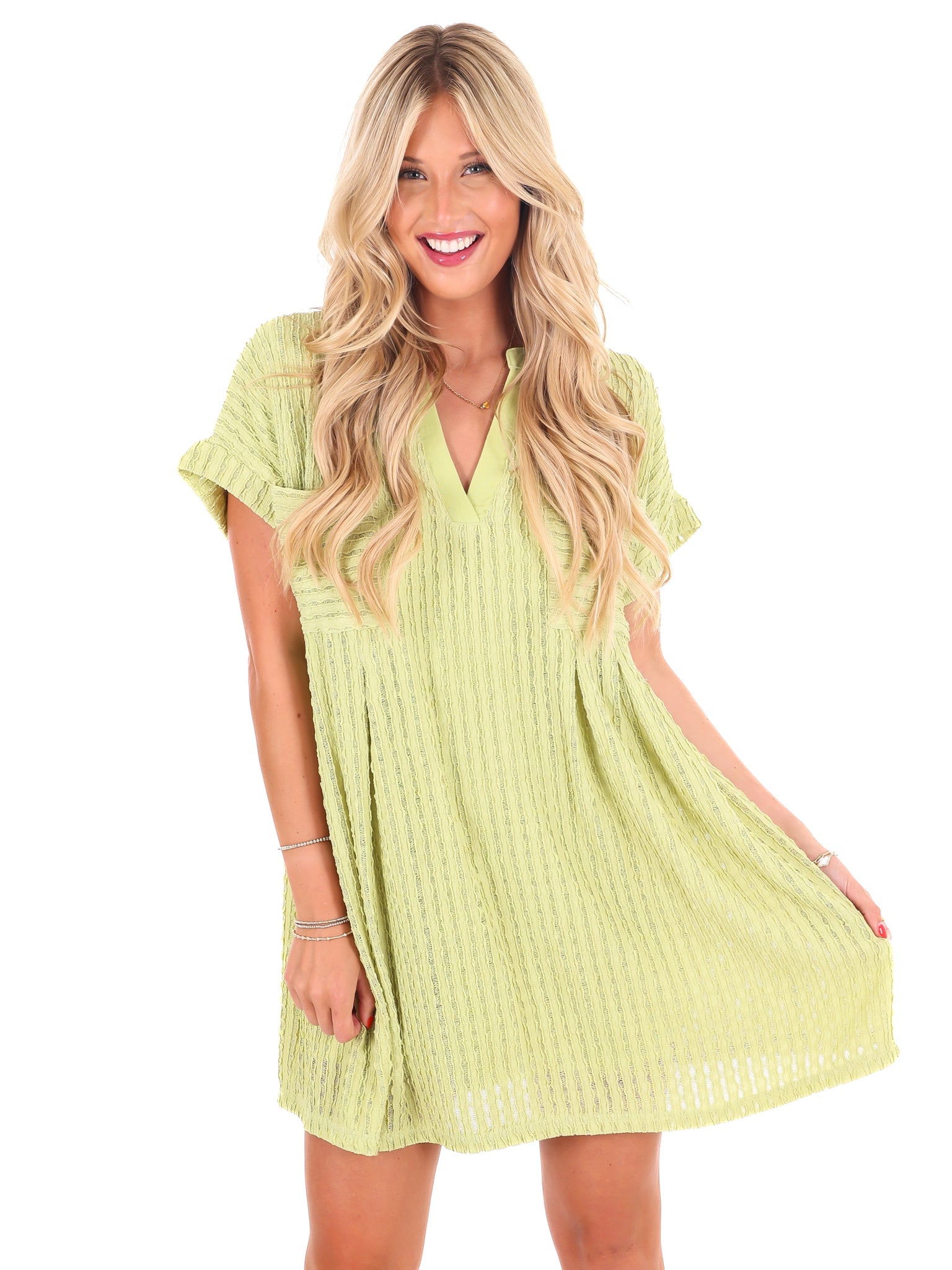 Ask Nicely Textured Mini Dress