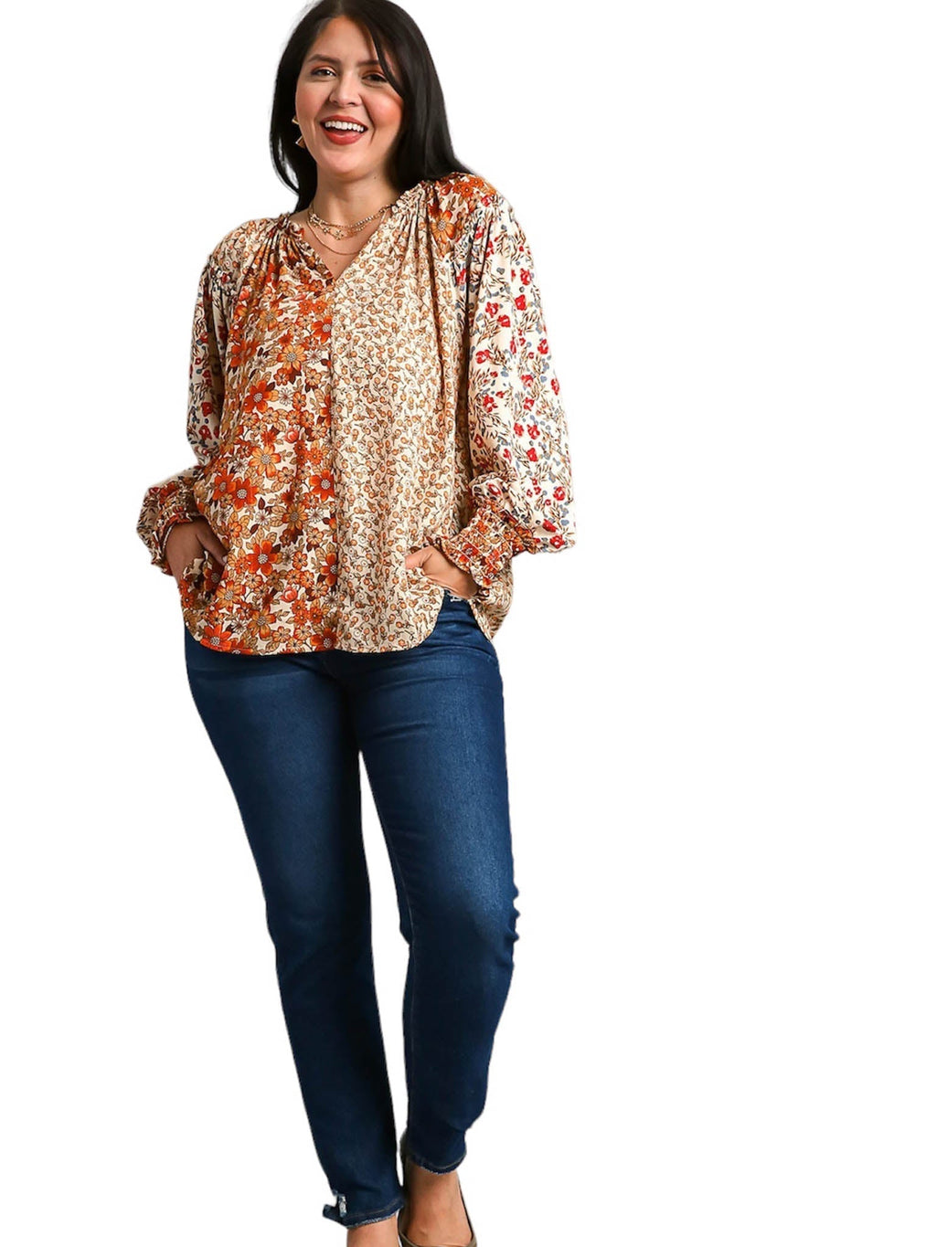 Curvy Win My Heart Print Top