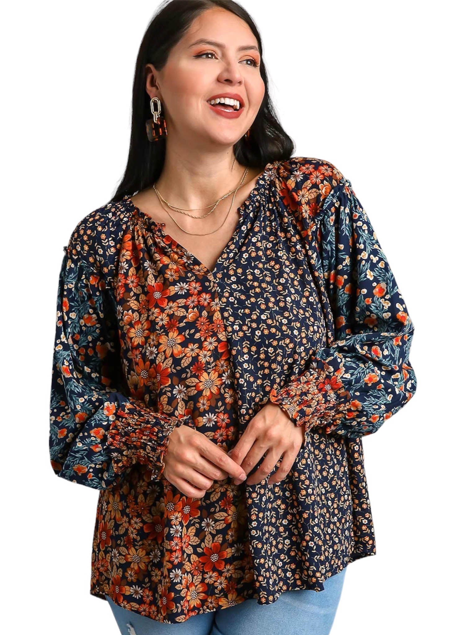 Curvy Win My Heart Print Top