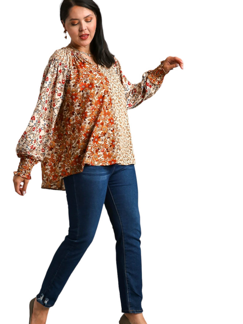 Curvy Win My Heart Print Top