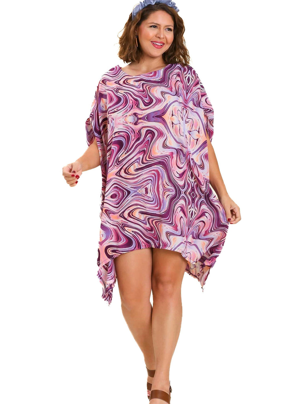 Curvy Fast Forward Swirl Print Dress