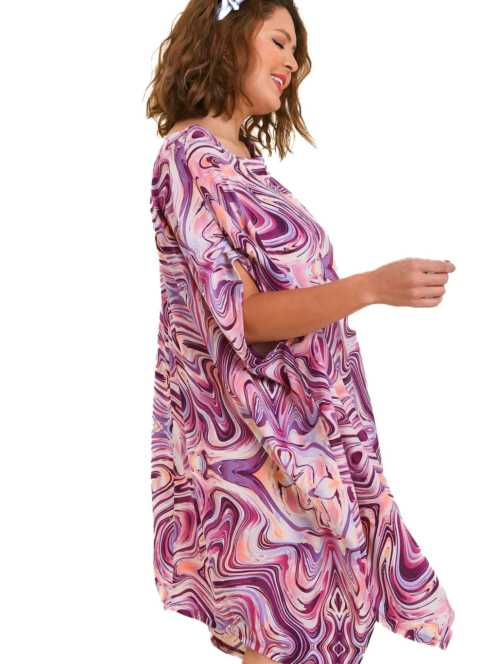 Curvy Fast Forward Swirl Print Dress