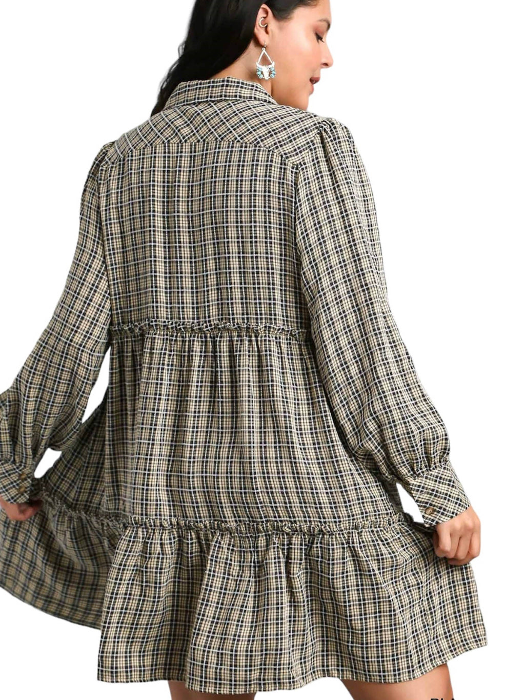 Curvy Sunday Drives Plaid Dress