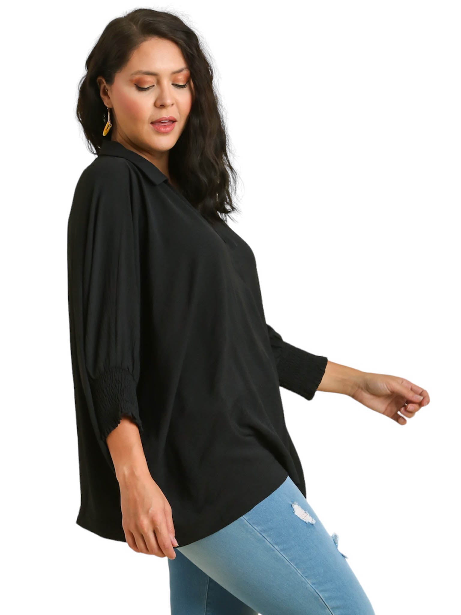 Curvy Put You First Collared Top