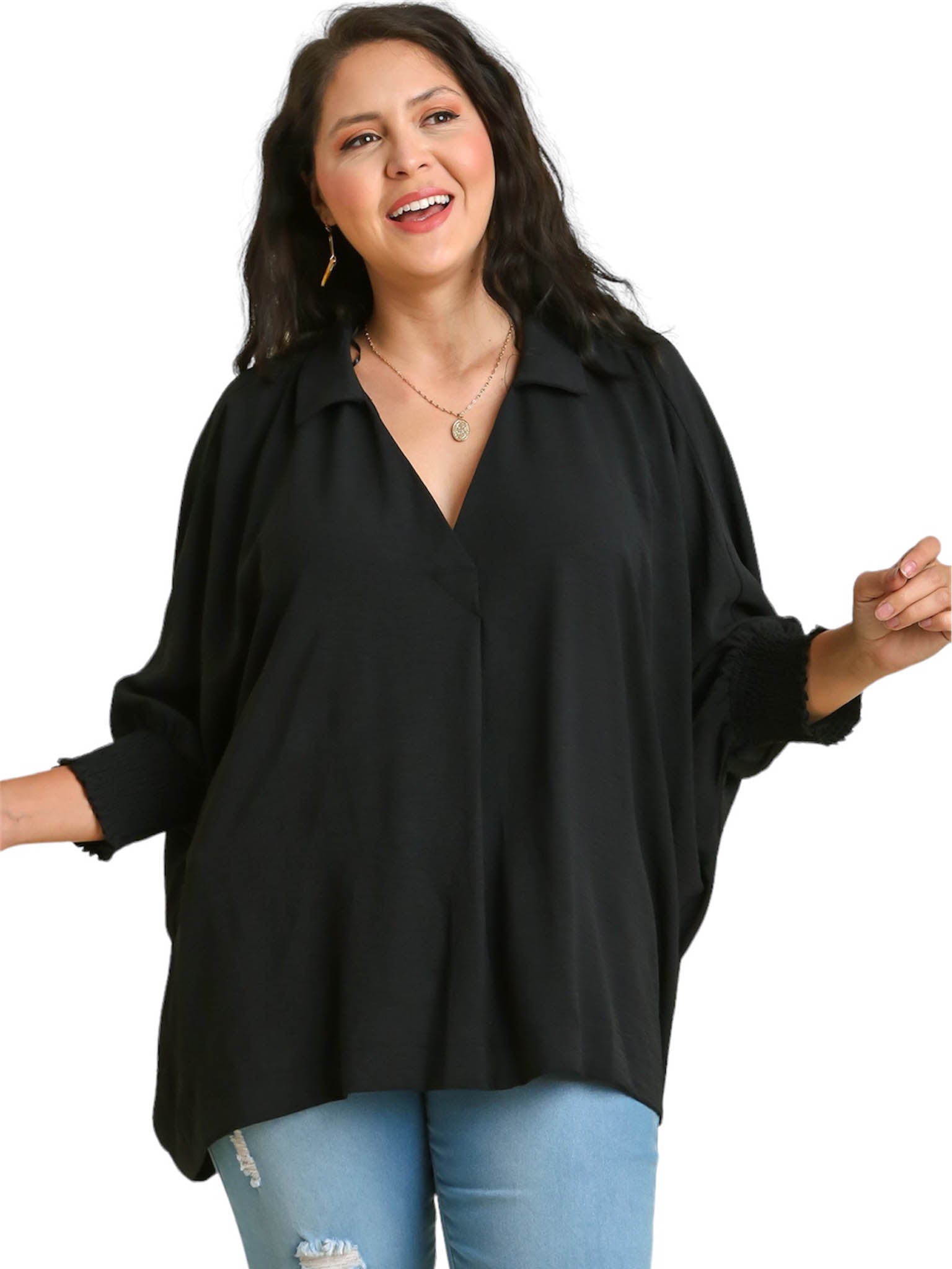 Curvy Put You First Collared Top