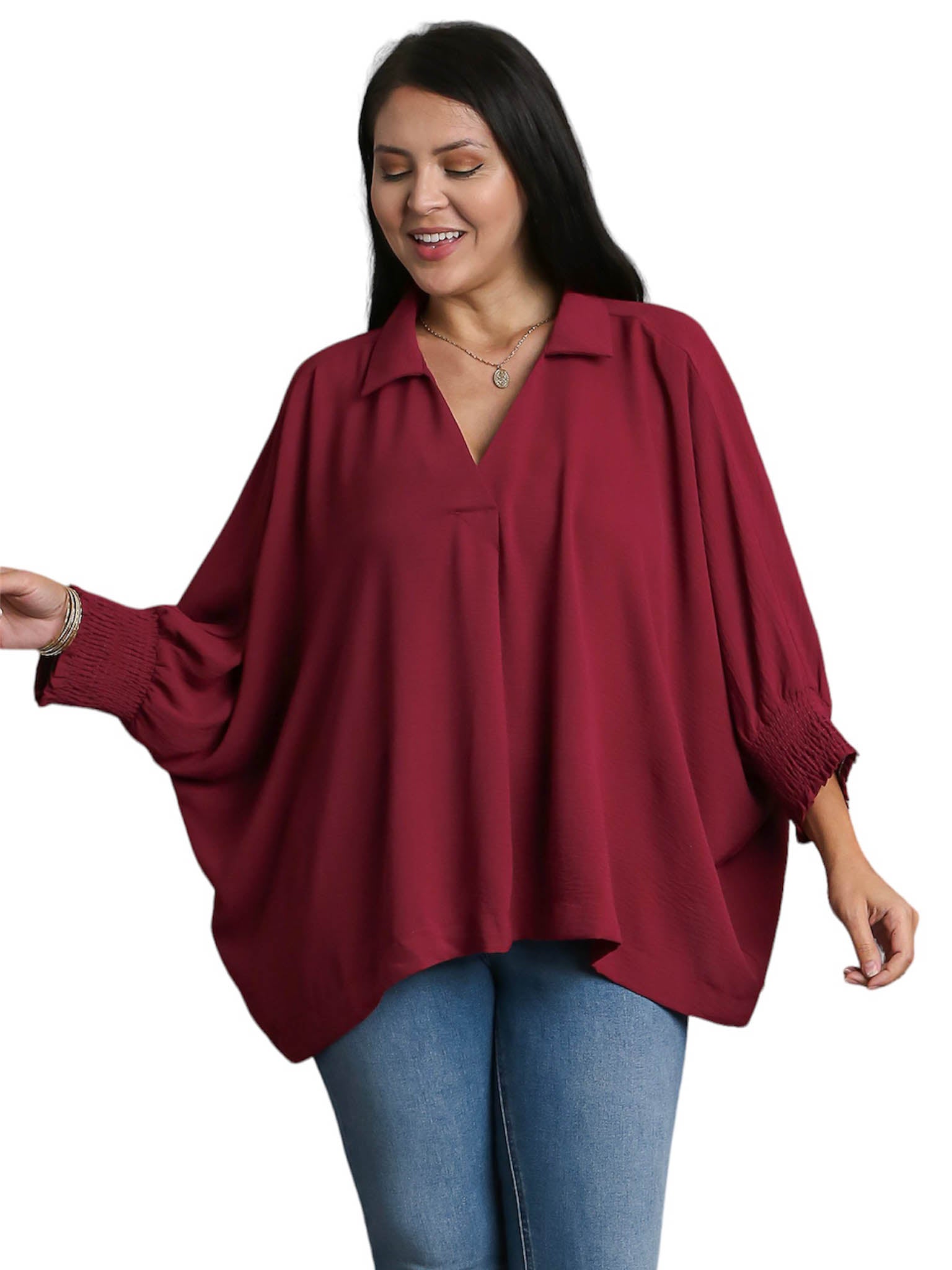 Curvy Put You First Collared Top