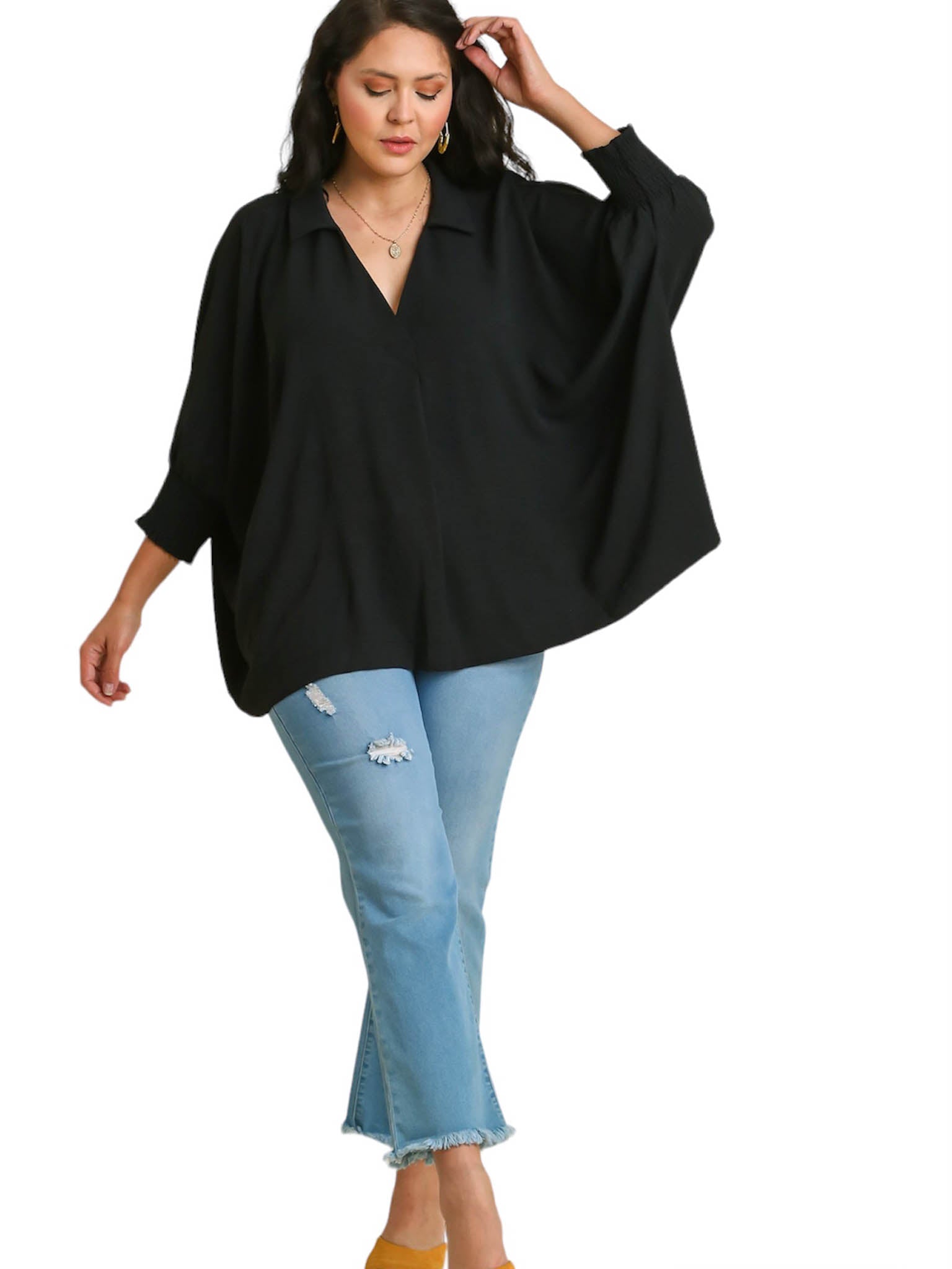 Curvy Put You First Collared Top