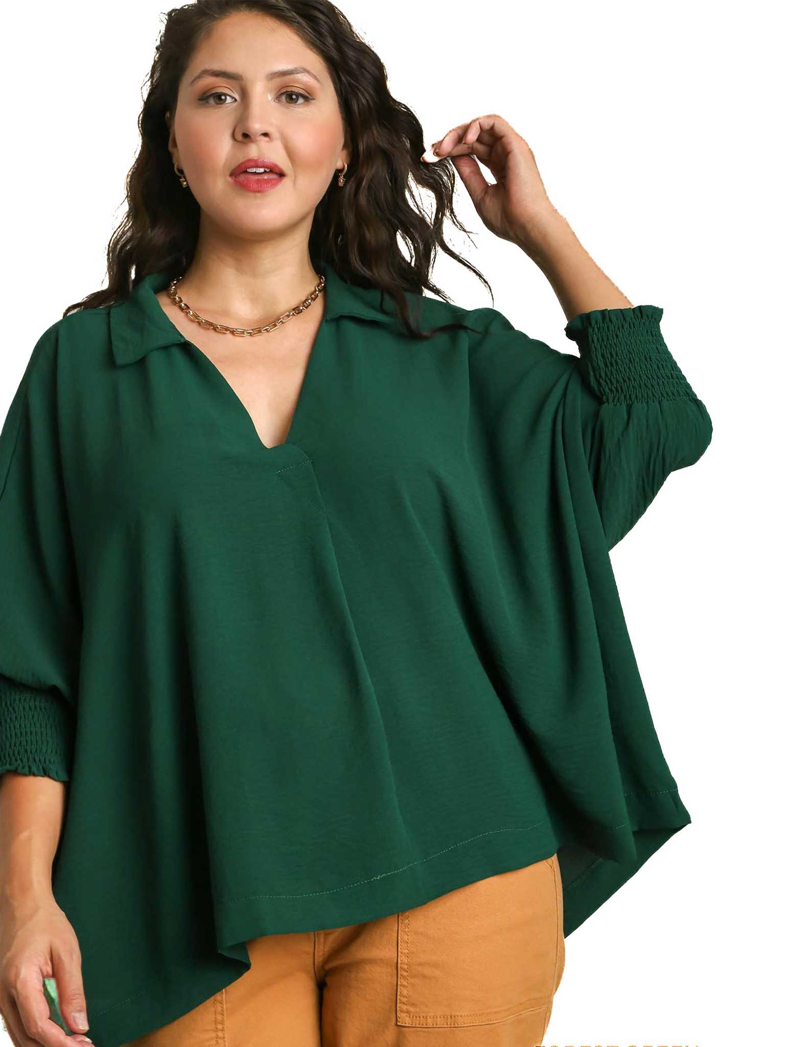 Curvy Put You First Collared Top